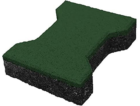 Vivol Ladrillo de goma de 43 mm en forma de H, antideslizante, protección contra caídas, para deportes, parques infantiles y establos (verde)