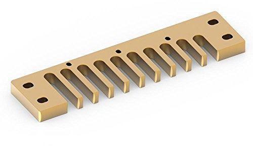 Aluminum Alloy Harmonica Comb, Comb Harmonica Part for Marine Band Crossover/Deluxe(Gold)