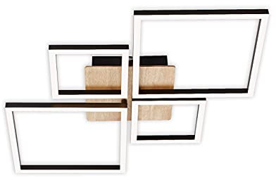 BRILONER - LED Deckenlampe dimmbar in Stufen, schwenkbar, warmweiße Lichtfarbe, Lampe, LED Deckenleuchte, Wohnzimmerlampe, Schlafzimmerlampe, Küchenlampe, Deckenbeleuchtung, 75x47x7,3 cm, Schwarz