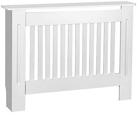Holdfiturn Radiator Cover - Vertical Slatted Modern Radiator Covers MDF Wood Cabinet Shelf Heating Covers for Living Room Hallway