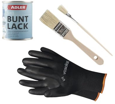 Adler 5in1 Buntlack, Grundlack - ideal als Möbelfarbe und Heizkörperlack verwendbar mit 2x Pinsel RAL 9016 Verkehrsweiß 125ml