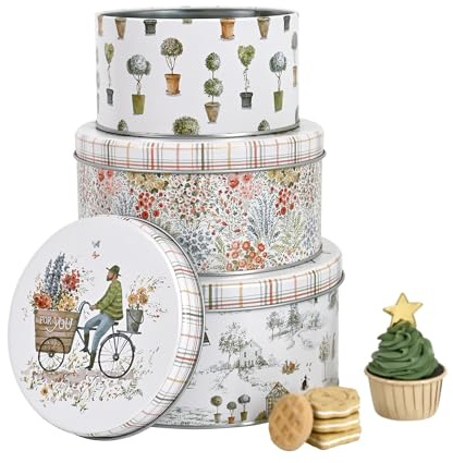 Keksdose Weihnachten Set 3 teilig, Metall Dosen Weihnachten, Keksdosen, Weihnachtsdosen, Weihnachtsgebäckdosen, Blechdosen, Weihnachtsdeko, Plätzchendosen, für Weihnachts Party, DIY Süßigkeitendose