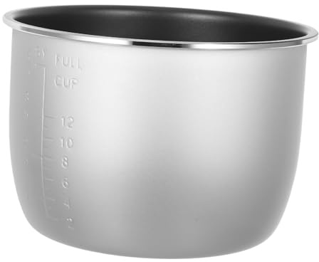 LALADEFIEE Olla Arrocera Interior de 6l en Aleación de Aluminio, Plata | Cubeta Olla 6 Litros, Repuesto Interior para Cocina Eléctrica, Limpieza Sencilla