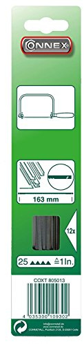 Connex COXT805013 Ersatzsägeblätter für Schnitte in Metall, 25 Zähne pro Zoll, Länge 162 mm, 12 Stück