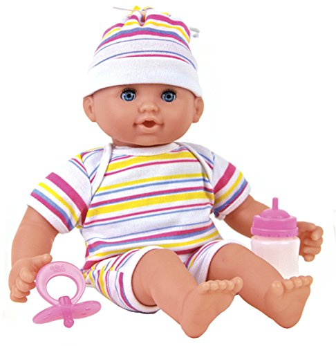 DOLLSWORLD from Peterkin | Little Sweetie Doll | 30cm deluxe soft bodied doll with 16 real baby sounds! Includes removable outfit, dummy and bottle | Dolls & Accessories | Ages 12m+