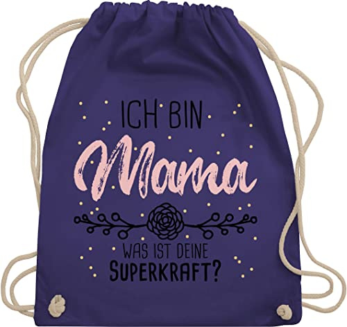 Turnbeutel Rucksack - Taschen - Ich bin Mama was ist deine Superkraft I Geschenk für Mütter - Unisize - Lila - mutter tochter geschenkideen stoffrucksack mommy mom mama- beutelrucksäcke werdene