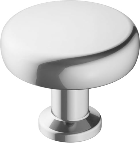 Amerock | Cabinet Knob | Polished Chrome | 1-1/4 inch (32 mm) Diameter | Factor | 1 Pack | Drawer Knob | Cabinet Hardware