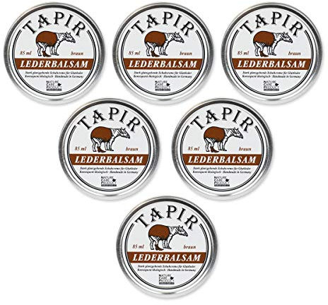 TAPIR - Lederbalsam braun in Weißblechdose - 85 ml - 6er Pack