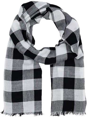 LINDENMANN Damscarf svart/damhalsduk tunn 100 % bomull, damhalsduk svart, svart, En storlek