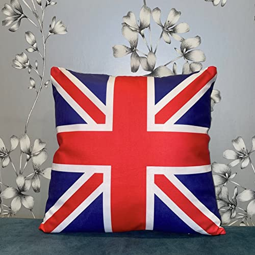 The Beach Stop Decorative British UK Flag Cushion Cover | Gift Idea | Home Living Decor | 45x45cm 18x18 | Union Jack (Style 1)
