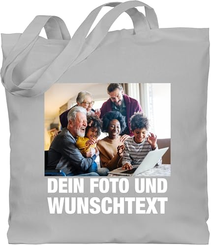 Geschenk mit Namen personalisiert by Shirtracer - Baumwolltasche - Geschenk mit Bild I eigenem Foto I Name I eigener Text I Wunschtext