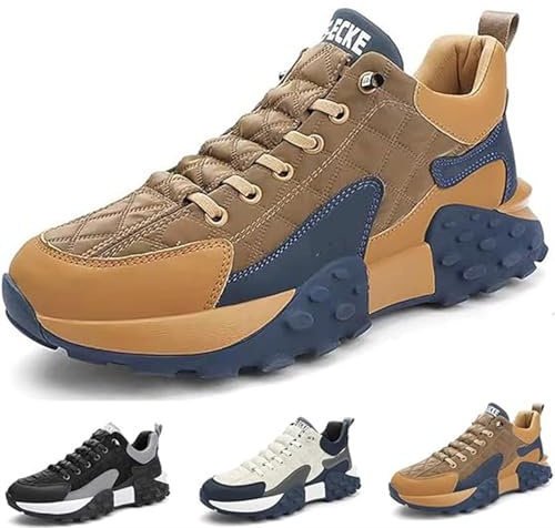 Sneaker Ortopedica Comfort da Uomo 2024, Scarpe Ortopediche Slip-on, Softsfeel per Alleviare Il Dolore ai Piedi (Color: Brown, Size: 42)