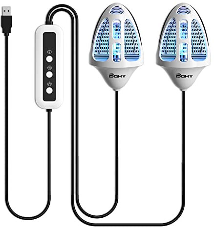 BQHY Skotorkare, skoluktborttagare, skorenare, stöveltork, skolukteliminatorborttagare, skofräschare, smart timer, antibakteriell-perfekt effektivt alternativ, 1 par (BQHY-UVC-XD10)