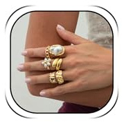 Gold Rings for Women Chunky Statement Rings Stackable Knuckle Ring Set Jewelry Gift for Her