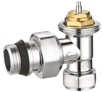 SOMATHERM FOR YOU - Cuerpo Termostático, Esquina Cromada, 1/2 Pulgada, 15x21, Grifo de Radiador, Latón Cromado, Cabeza Termostática, Estanqueidad, Instalación de Radiador de Diseño, Toallero.