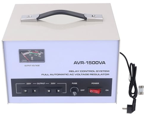 Marhynchus Regolatore di Tensione Automatica 1500 W Trasformatore di Stabilizzatore a Tensione Monofase 160- Output di Ingresso con 2 Fori Universali a 2 Fori + 3 Fori per (Plug-UE 160-250V)