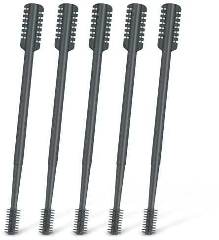 MIVZO 5PCS 2-in-1 Nasal Hair Cutter, Double-Sided Nose Hair Trimmer Upgrade, Manual Nose Trimmer Portable with Soft Cleaning Brush for Women and Men (Gray)