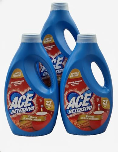 Detersivo Lavatrice Ace Mela e Cannella 27 Lavaggi LIMITED EDITION (Confezione Da 3 Pz)