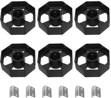 SKISUNO 6 Sets Tape Dispenser Core: Replacement Plastic Roll Insert - 1 & 3 Inch Wheel Roller Parts for Tabletop Packing Tape Holder with Metal Cutter