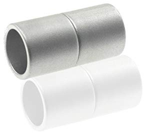 Creative-Beads Magnetverschlüsse, 3 Stück, Powerclip für Ketten Armbänder Schmuck Schnüre einkleben 26x13mm 10mm innen silber matt