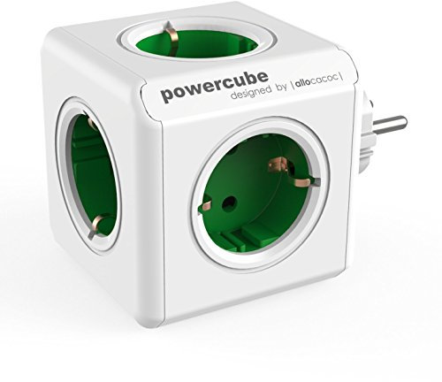 Allocacoc 16896 PowerCube Original Bloc mural 5 Prises Blanc Multicolore