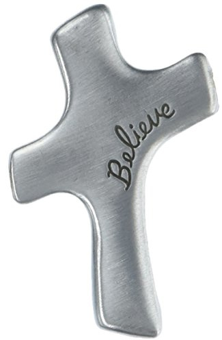 Believe Handheld Metal Palm Cross, Encouraging Gift for Christian Men and Woman, 2 3/4 Inches, by Cathedral Art