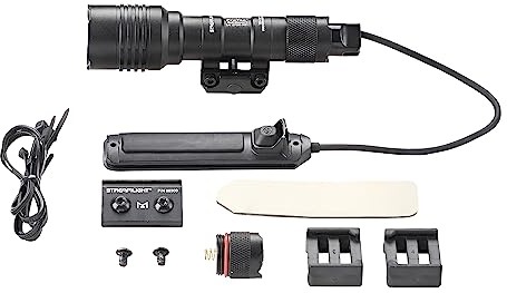 Streamlight 88058 ProTac Rail Mount 1 350-Lumen 12,000-Candela Tactical LED Flashlight with Remote Pressure Switch, Tail Switch, Clips, Black, Box