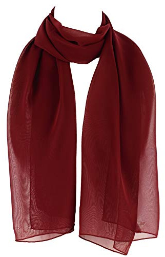 Hat To Socks Sciarpa Donna Premium in Chiffon Prodotta in Corea – Stola Leggera e Trasparente, Elegante e Morbida per Tutte le Stagioni (Bordeaux)