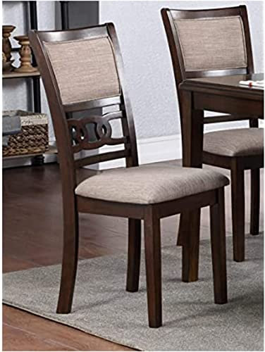 New Classic Furniture Gia - Juego de 2 sillas de comedor, color marrón cereza