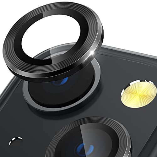 CloudValley Camera Lens Protector Designed for iPhone 13/13 Mini, Tempered Glass Protective Film, Aluminum Alloy Camera Lens Cover (Black)