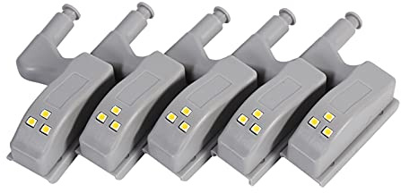 Scharnier Led Sensor Licht,Scharnier Licht Led,Schrankbeleuchtung,Tbest Led-Sensorlicht Für Innenscharniere,Scharnierlicht,Led-Lichtschrankscharnier,10 Stück,Warm/Kaltweiß,Schrank,Klschrank,Led-Scharn