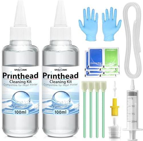 Spaceink Printhead Cleaning kit 200mL for E pson Printer, Printer Cleaning Kit for HP, Print Head Cleaning Kit for Canon, Inkjet Printer Nozzle Cleaning Kit for Brother