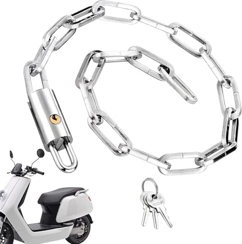 Motorrad-Kettenschloss, Fahrradschlosskette - Kettenschloss mit Schlüsseln Fahrradschloss aus Stahl - Extra lange Sicherheitskette, dickes, robustes Fahrradzubehör für Tore