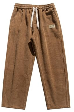 Pantalon Décontracté Homme en Velours Côtelé Doublé Polaire Confortable pour Tous Les Jours Hiver Pantalon Homme Training Sport Confortable Taille élastique Jogging Quotidien (Khaki, M)