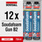 12x Soudal Soudafoam Gun B2 Pistolenschaum PU Schaum Montageschaum Füll- & Dämmschaum 750 ml