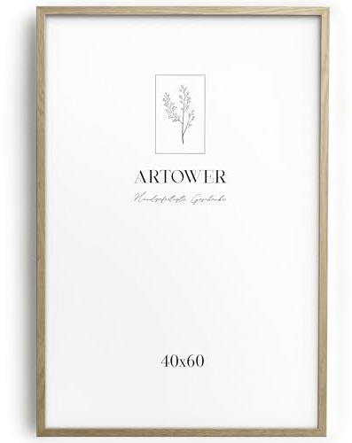 Artower® Bilderrahmen für 40 x 60 cm Natur Holz Eiche Dünner Rahmen