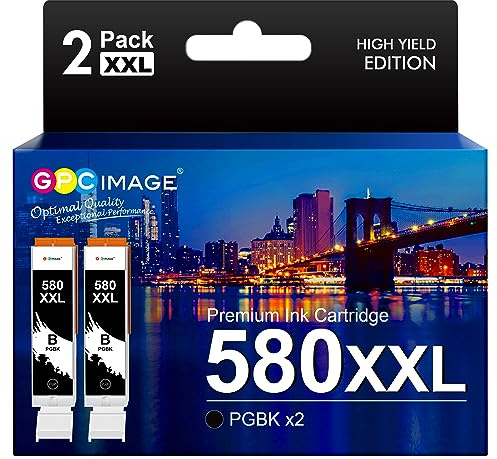 580XXL Schwarz Kompatible für Canon 580 581, Canon TR8550 Druckerpatronen | 2er-Pack PGBK, für Canon TR8550, für Canon Pixma TS6350, TS6350a, TS705, TS6150, TR7550, TS8251, TS8150, TS8250