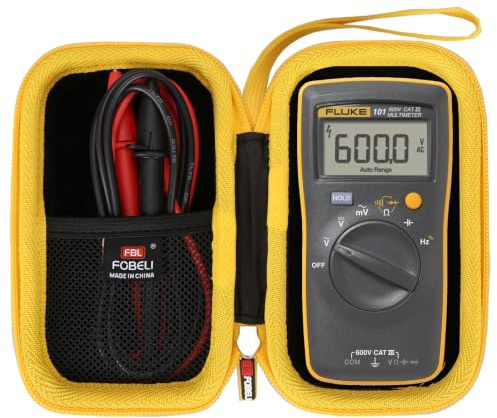 FBLFOBELI Hard Travel Carrying Case for FLUKE 101 Digital Multimeter, EVA Shockproof Protective Cover Storage Bag (Case Only) | Hard EVA Shell, Waterproof & Shockproof, Mesh Pocket for Accessories, Multimeter Tools Carrying Bag