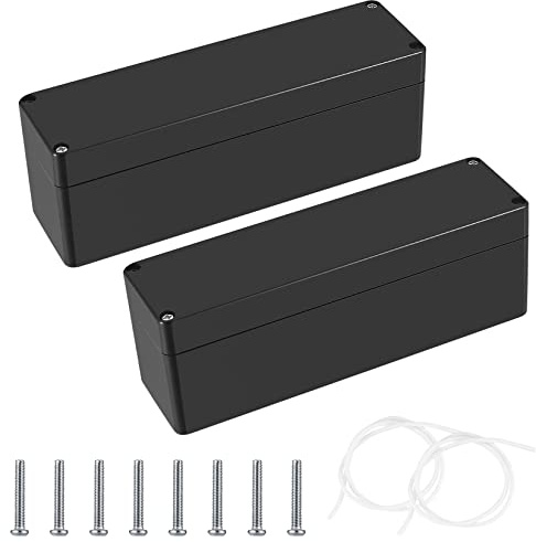 2-Pack Anslutningslåda IP65 Vattentät, Elektroniskt Plasthus, Grenlåda, Distributörslåda, Uppvägg, Stora Projekt Anslutningsskråp Elektronisk Uppväggslåda Utomhus, Svart / 160x45x55 mm