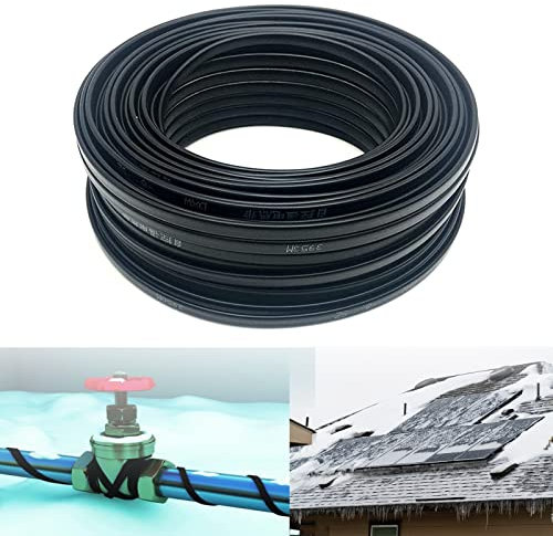 24V/220V Heat Cable for Pipe/Roof/Gutter De-Icing, Self-Regulating Heating Cables No Thermostat Required (Color : 5m, Size : 220V 20W/m)-10m||24V 20W/m
