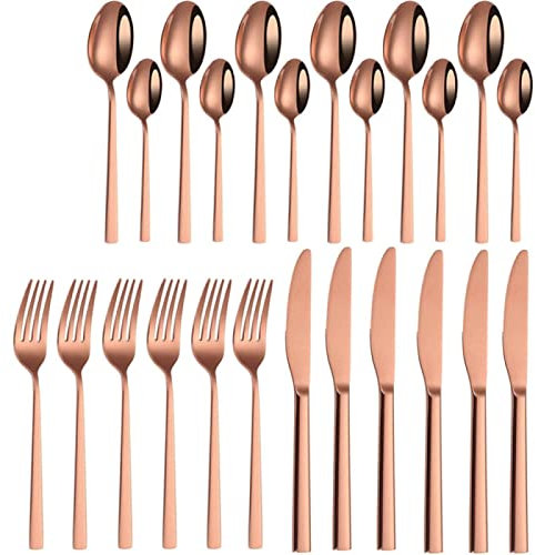 Couverts 24 pièces ensemble de couverts de Table 304 couverts en acier inoxydable or ensemble de vaisselle en argent cuillère à dîner couteau fourchette ensemble de vaisselle de cuisine en acier inox