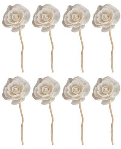BESPORTBLE 8pcs Rattan Sola Flower, Essential Oil Vines White Outfit Wood Appliques Floral Diffuser Wick Spa Perfume Beautiful Diffuser Flowers Wooden Stick Office Small Watering Can
