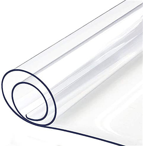 Transparente Tischdecke Outdoor Rechteckig, Klarsicht Tischdecke Für Holztisch Wasserdicht, Transparente Tischfolie Hitzebeständig, für Besprechungstisch, Esszimmertisch, Arbeitsplatte