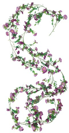 CAPASTEC 2 Stück Künstliche Blume Girlanden Hängepflanze 210cm Künstliche Blumengirlande Deko für Zuhause Wand Garten Hochzeit Bogen Dekor Lila