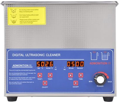 Ultrasonic Cleaner, 3L Large Capacity Jewelry Cleaner, 100W Industrial Power Temperature Adjustable Laboratory Cleaning Supplies, 40KHz for Glasses, Rings, Small Parts