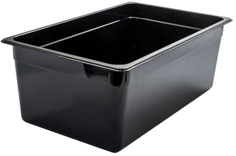 AcMax GN 1/1 Gastronorm - Recipiente para gastronomía (28 litros, profundidad de 200 mm, plástico), color negro
