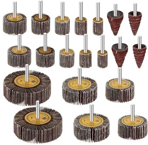 20 Pack Flap Wheel Sander Set 80 Grit Abrasive Sanding Wheel 1/4 Inch Shank Die Grinder Flap Wheels Drill Sanding Attachment for Metal Wood Rust Removal