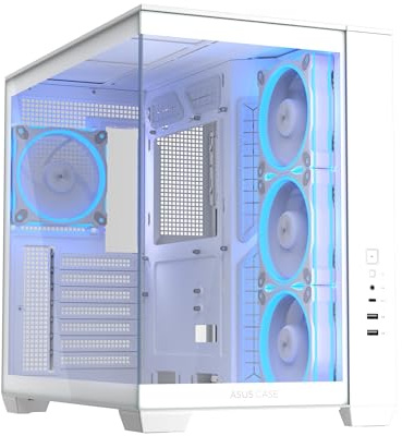 ASUS A32 Plus - Chassis ATX (radiadores de 360 mm y Tarjetas gráficas de 420 mm, Cuatro Ventiladores ASUS Prime MR 120 ARGB preinstalados, gestión Limpia de los Cables) - Blanco