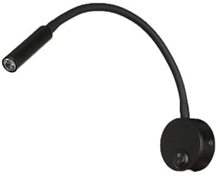 Crepundia Luce Led Lettura Muro, Moderna lampada da parete a LED lettura, 1W/3W, flessibile, comodino, camera letto, studio(Warm White 3000K,TYPE C-BLACK_1W)