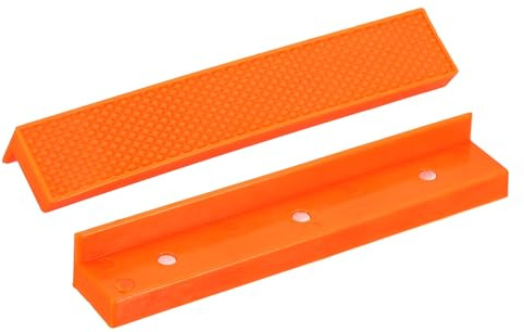 sourcing map 1 Set Vise Jaw Pads 6 Rubber Flat Magnetic Vise Soft Jaws Standard Anti-Scratches Vice Covers Tools for DIY Making Woodworking Clamping Plumbing, Orange